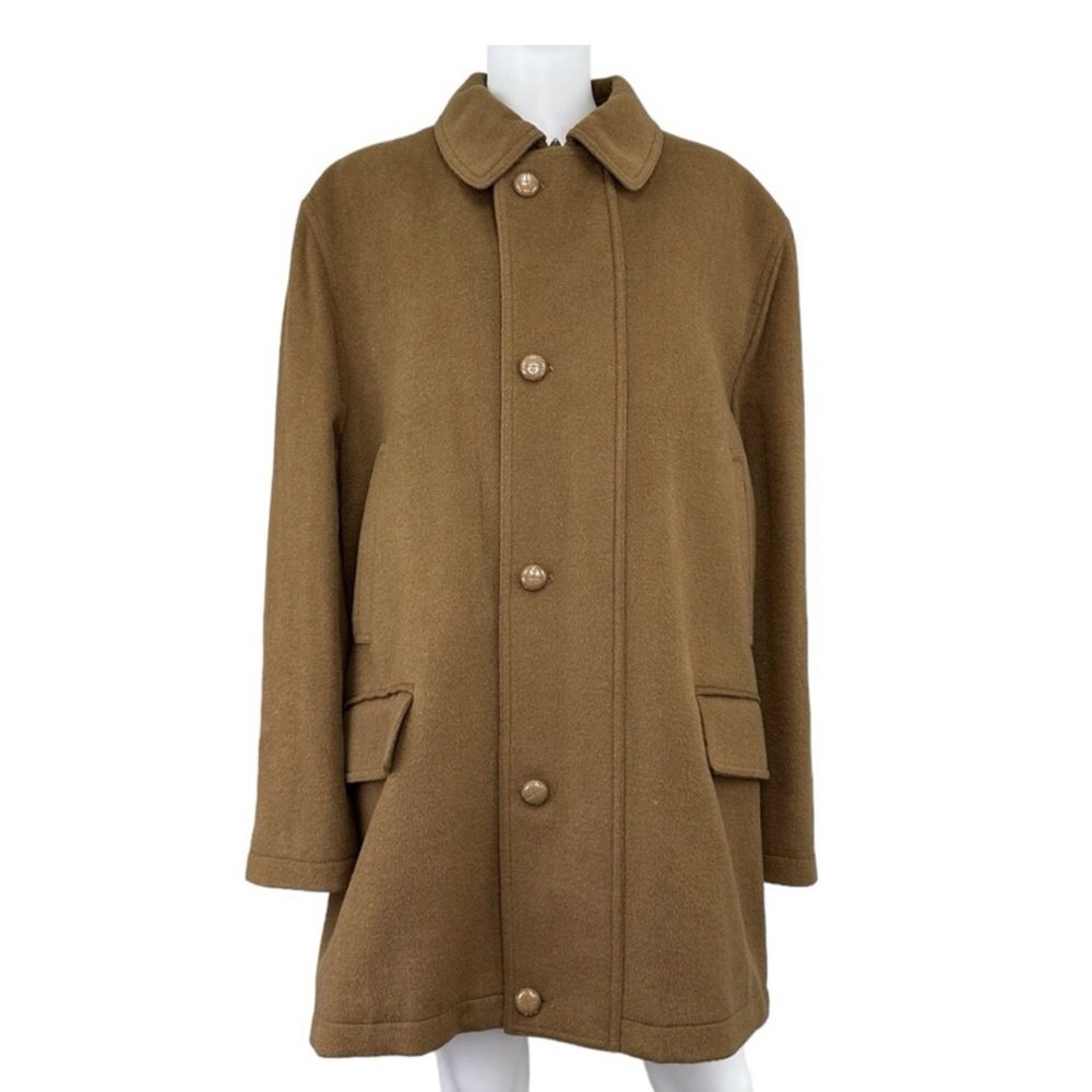 Paul Frederick wool coat EUC size large tan/brown